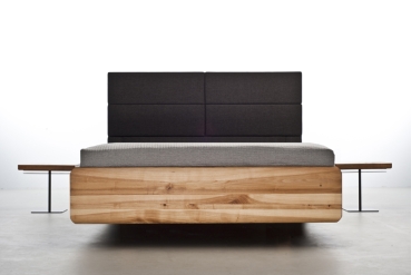 BOXSPRING łóżko designerskie z litego drewna z tapicerowanym zagłówkiem